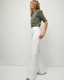 Veronica Beard Jeans|Vb Classics*Crosbie Patch Pockets Slim Wide-Leg Jean in White