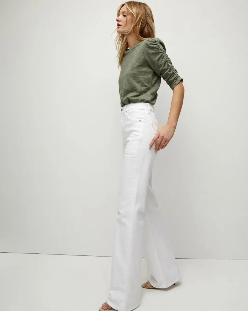 Veronica Beard Jeans|Vb Classics*Crosbie Patch Pockets Slim Wide-Leg Jean in White