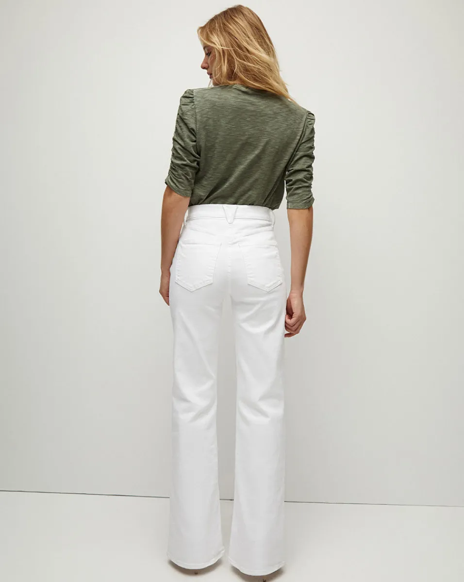 Veronica Beard Jeans|Vb Classics*Crosbie Patch Pockets Slim Wide-Leg Jean in White