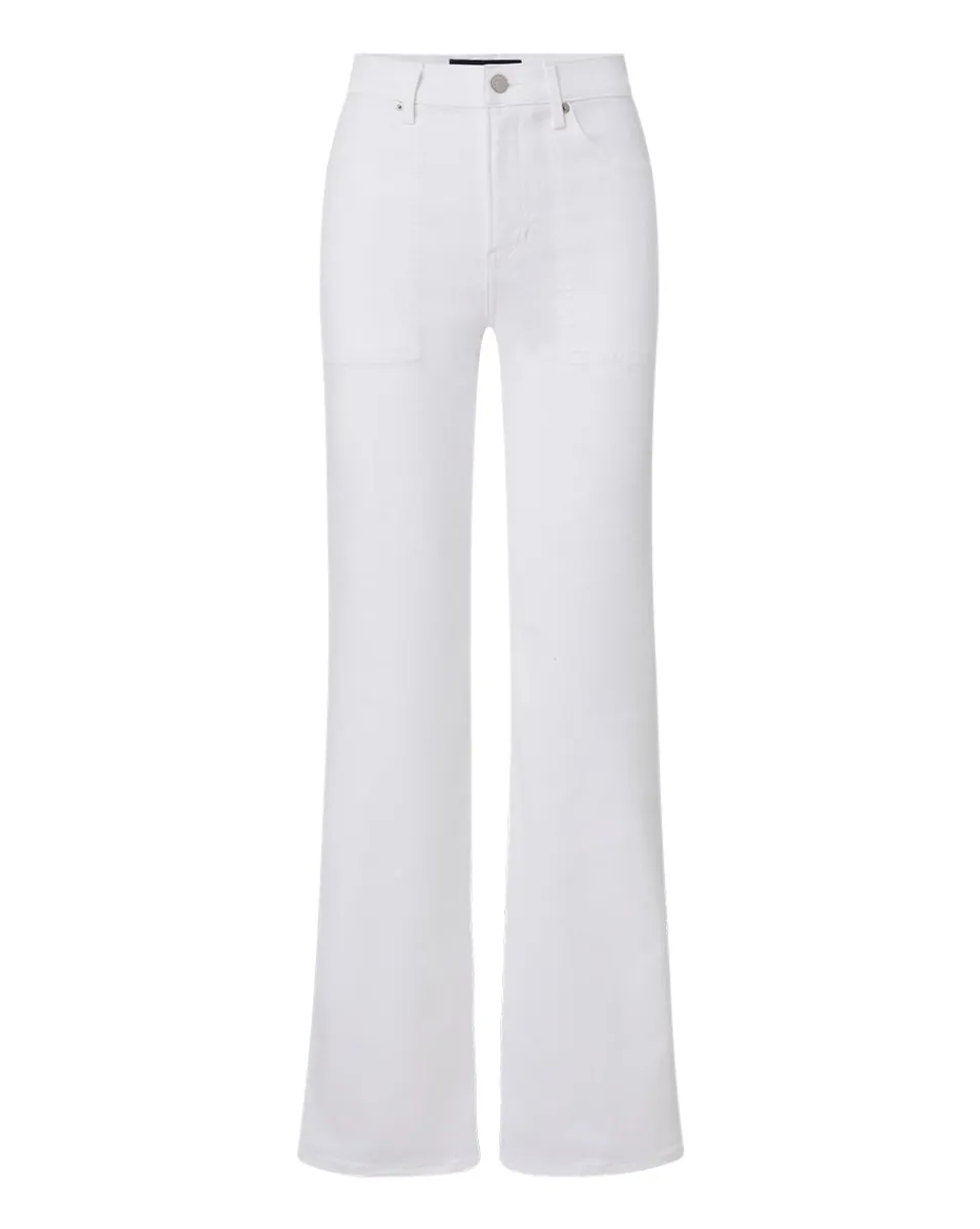 Veronica Beard Jeans|Vb Classics*Crosbie Patch Pockets Slim Wide-Leg Jean in White