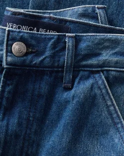 Veronica Beard Jeans*Crosbie Patch-Pocket Slim Wide-Leg Jeans in Northern Lights NorthernLights