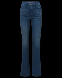 Veronica Beard Jeans*Crosbie Patch-Pocket Slim Wide-Leg Jeans in Northern Lights NorthernLights