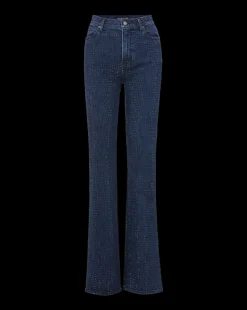 Veronica Beard Jeans|Party Dressing*Crosbie Rhinestone Wide-Leg Jean in Indigo Rinse IndigoRinse