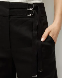 Veronica Beard Pants*Cruz Stretch-Linen Pants in Black