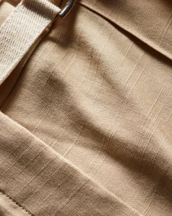 Veronica Beard Pants*Cruz Stretch-Linen Pants in Stone Khaki StoneKhaki