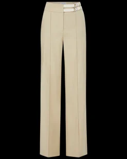 Veronica Beard Pants*Cruz Stretch-Linen Pants in Stone Khaki StoneKhaki