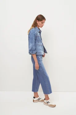 Veronica Beard Jackets & Outerwear*Dahl Acid-Washed Denim Jacket in Sapphire Sun SapphireSun