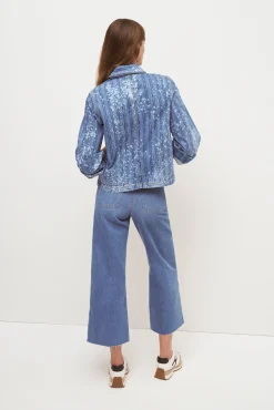 Veronica Beard Jackets & Outerwear*Dahl Acid-Washed Denim Jacket in Sapphire Sun SapphireSun