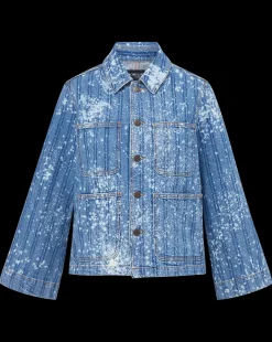 Veronica Beard Jackets & Outerwear*Dahl Acid-Washed Denim Jacket in Sapphire Sun SapphireSun