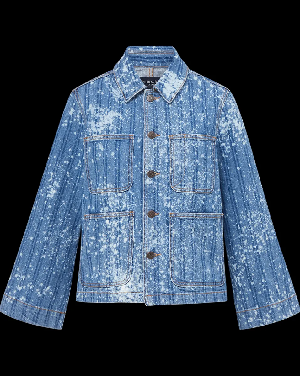 Veronica Beard Jackets & Outerwear*Dahl Acid-Washed Denim Jacket in Sapphire Sun SapphireSun