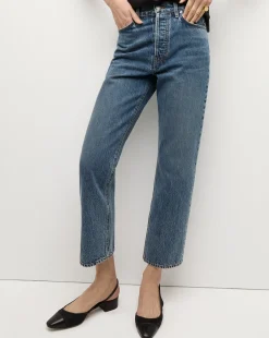 Veronica Beard Jeans*Daniela Cropped Straight-Leg Jean in Blue RebelBlue