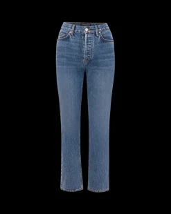 Veronica Beard Jeans*Daniela Cropped Straight-Leg Jean in Blue RebelBlue