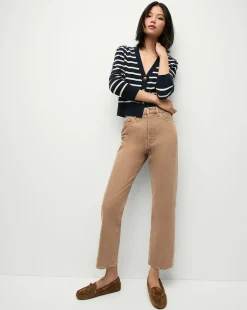Veronica Beard Jeans*Daniela Straight-Leg Jeans in Tan Sierra TanSierra
