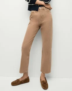 Veronica Beard Jeans*Daniela Straight-Leg Jeans in Tan Sierra TanSierra