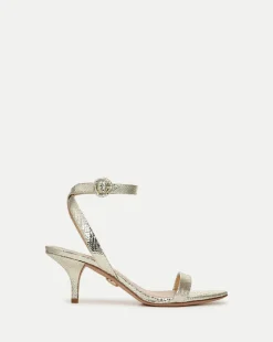 Veronica Beard Sandals*Darcelle Metallic Leather Sandal in Platinum