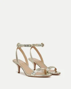 Veronica Beard Sandals*Darcelle Metallic Leather Sandal in Platinum