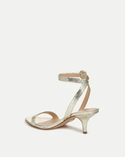 Veronica Beard Sandals*Darcelle Metallic Leather Sandal in Platinum