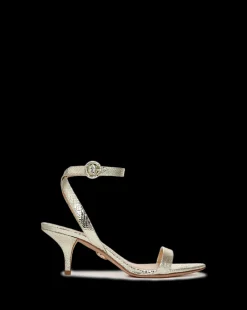 Veronica Beard Sandals*Darcelle Metallic Leather Sandal in Platinum
