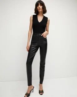 Veronica Beard Jeans|Pants*Debbie Skinny Vegan Leather Pant Black