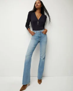 Veronica Beard Tops*Dekalb Puff-Sleeve Top Navy