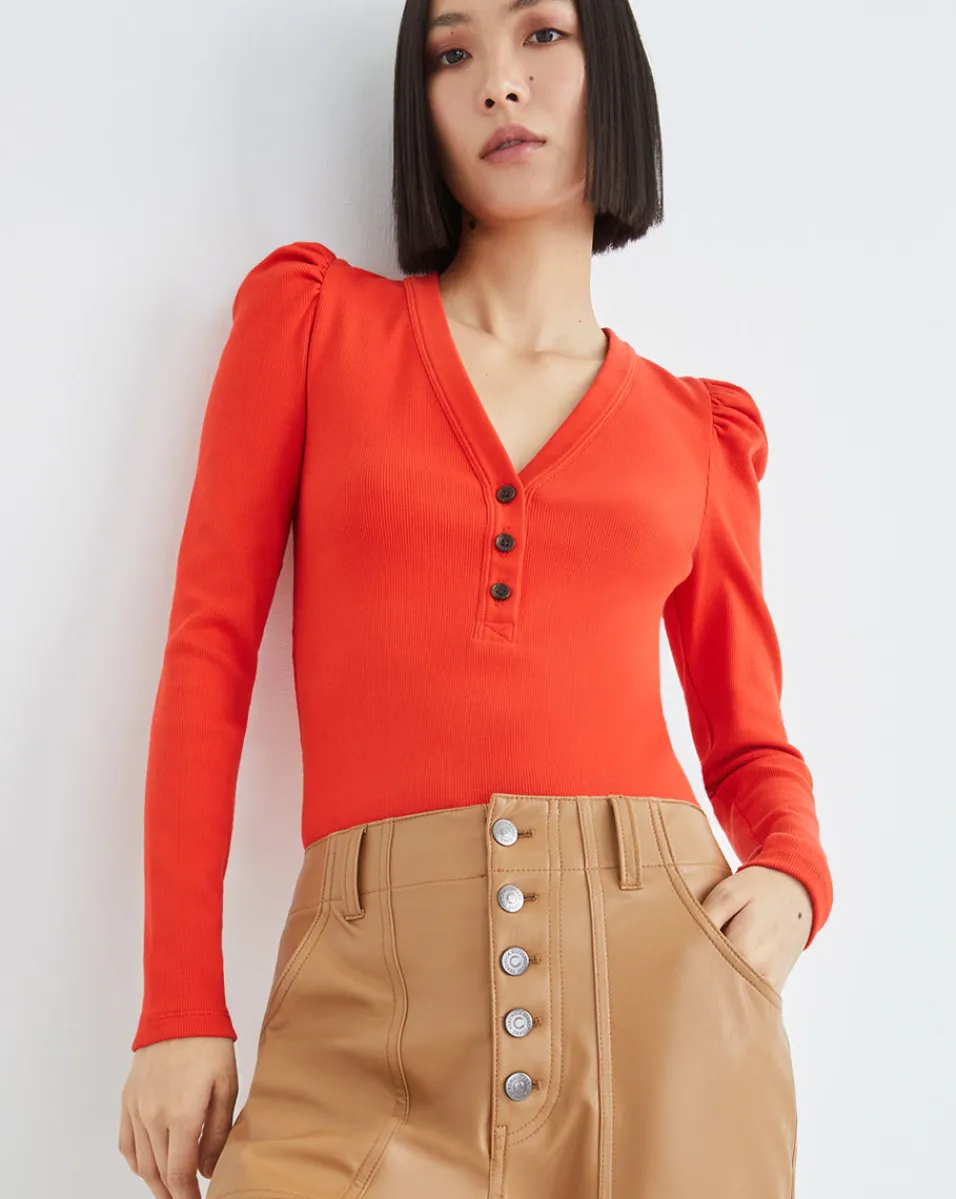 Veronica Beard Tops*Dekalb Puff-Sleeve Top Navy