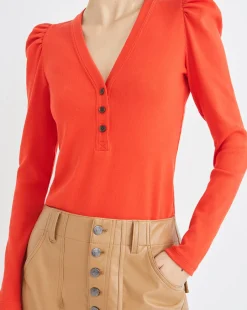Veronica Beard Tops*Dekalb Puff-Sleeve Top Navy