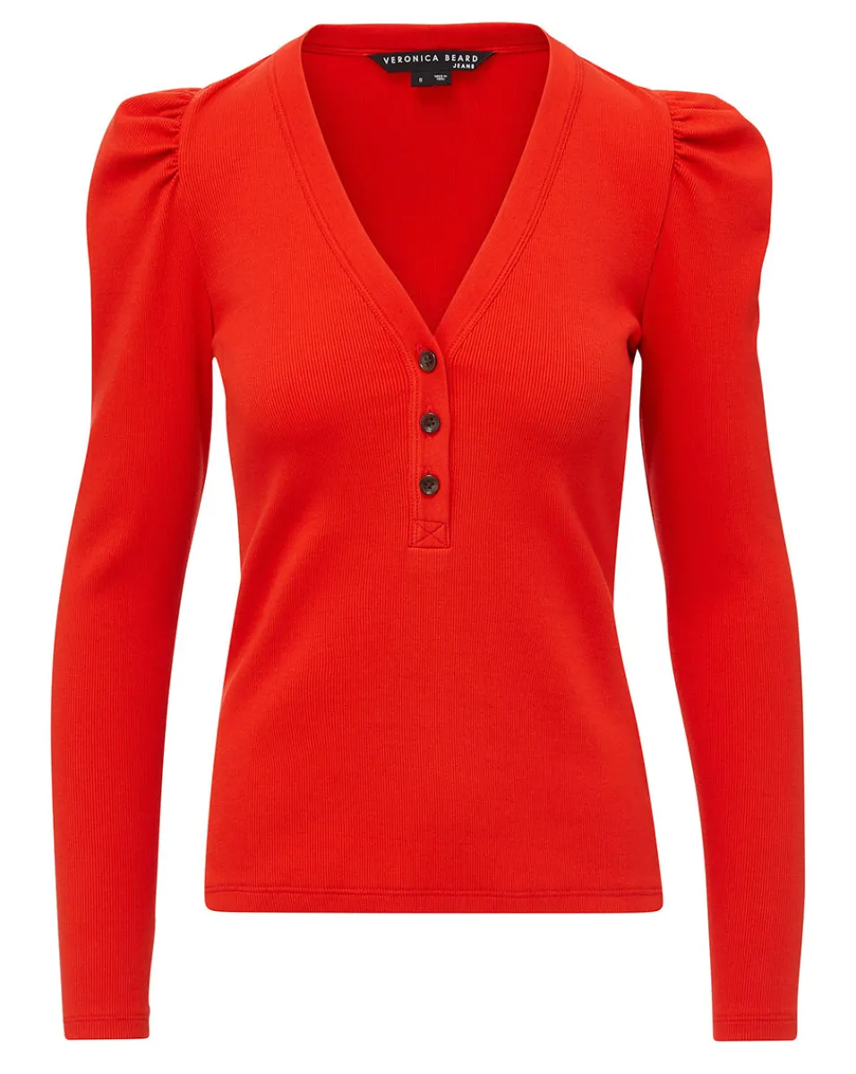 Veronica Beard Tops*Dekalb Puff-Sleeve Top Navy