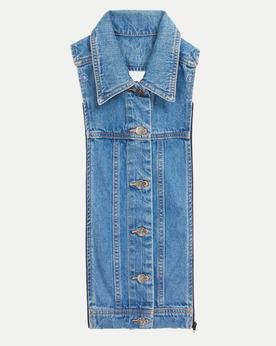 Veronica Beard Dickeys|Extended Sizes*Denim Slate Dickey Denim-Blue
