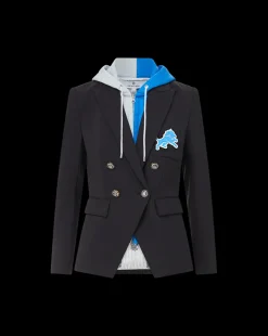 Veronica Beard Jackets & Outerwear*Detroit Lions Dickey Jacket in Black/Silver DetroitLions