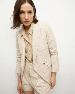 Veronica Beard Jackets & Outerwear*Didion Seersucker Jacket in Khaki/White