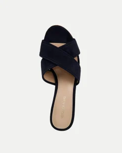 Veronica Beard Sandals*Dory Blue Block-Heel Sandal Navy