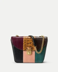 Veronica Beard Shoulder Bags|The Veronicas' Favorites*Double Link Patchwork Flap Bag in Cognac Multi CognacMulti
