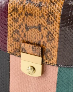 Veronica Beard Shoulder Bags|The Veronicas' Favorites*Double Link Patchwork Flap Bag in Cognac Multi CognacMulti