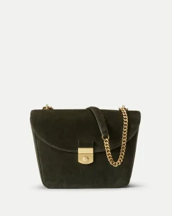 Veronica Beard Shoulder Bags|The Gift Guide*Double Link Suede Flap Bag in Pine