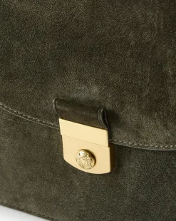 Veronica Beard Shoulder Bags|The Gift Guide*Double Link Suede Flap Bag in Pine