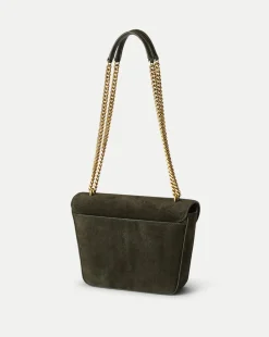 Veronica Beard Shoulder Bags|The Gift Guide*Double Link Suede Flap Bag in Pine