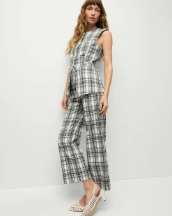 Veronica Beard Pants|Matching Sets*Dova Plaid Pant in Ivory/Navy