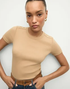 Veronica Beard Tops*Draya Tee in Khaki