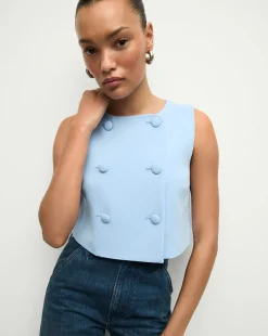 Veronica Beard Tops|Matching Sets*Drexley Cropped Vest in Blue Sky BlueSky