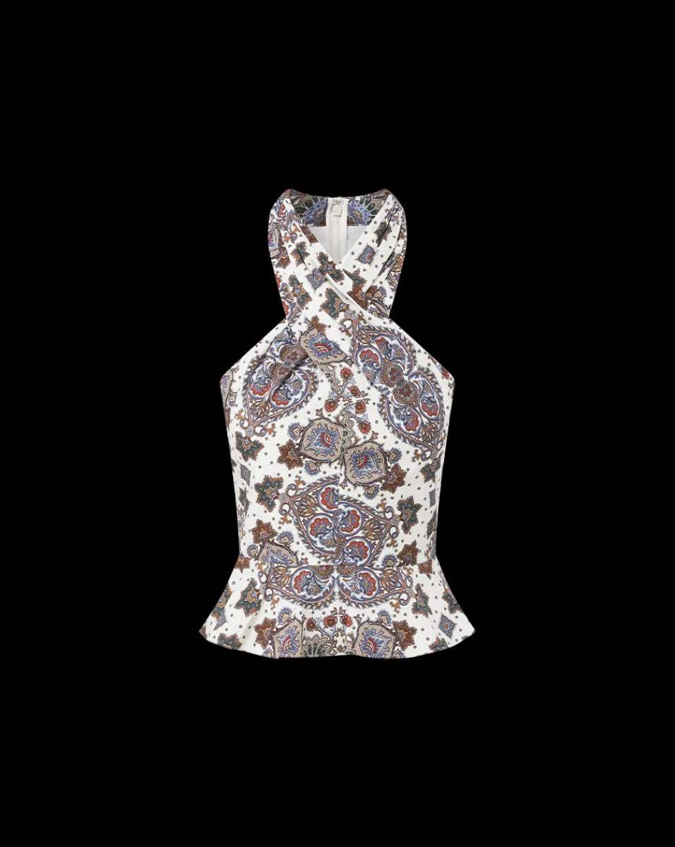 Veronica Beard Tops*Drey Kaleidoscope-Print Top in Off-White Multi Off-WhiteMulti