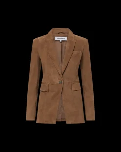 Veronica Beard Jackets & Outerwear*Duane Suede Dickey Jacket in Brown Bark