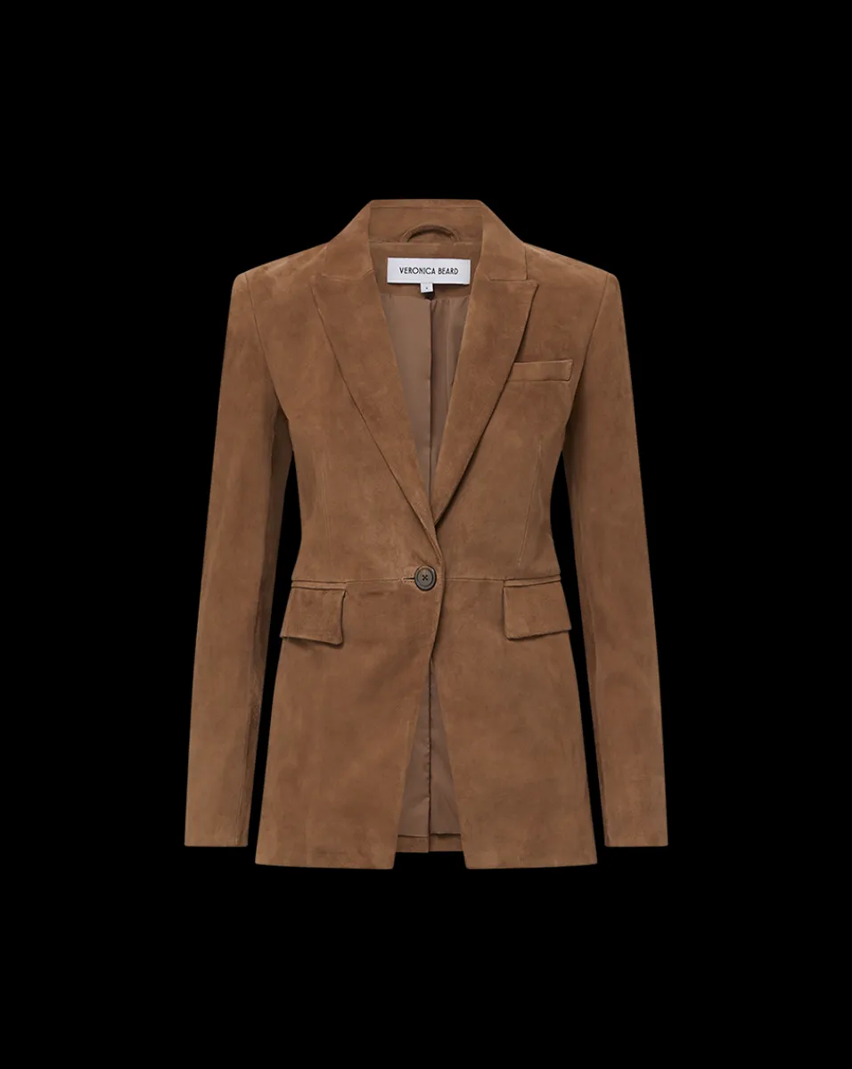 Veronica Beard Jackets & Outerwear*Duane Suede Dickey Jacket in Brown Bark