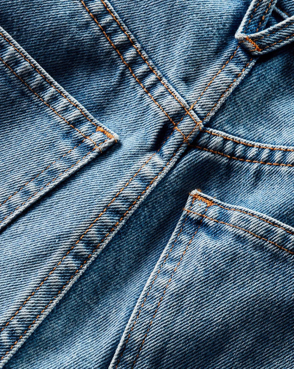 Veronica Beard Jeans*Dylan Cuffed Straight-Leg Jean in Silverwood Blue SilverwoodBlue