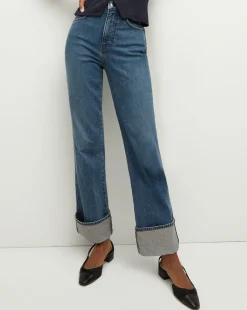 Veronica Beard Jeans*Dylan Cuffed Straight-Leg Jean in Thriller