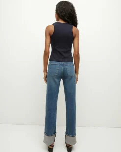 Veronica Beard Jeans*Dylan Cuffed Straight-Leg Jean in Thriller