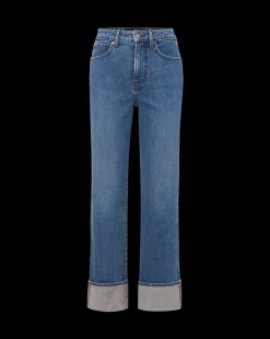 Veronica Beard Jeans*Dylan Cuffed Straight-Leg Jean in Thriller