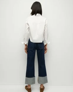 Veronica Beard Jeans*Dylan Cuffed Straight-Leg Jeans in Indigo Denim IndigoRinse
