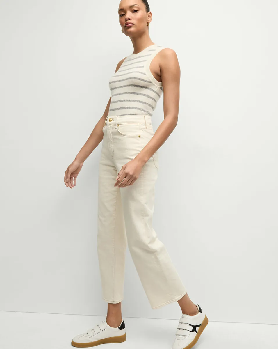 Veronica Beard Jeans*Dylan Straight-Leg Jean in Ecru