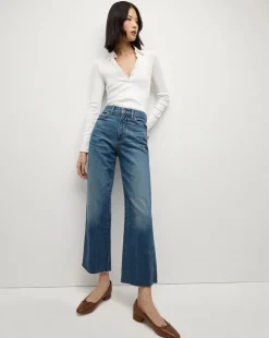 Veronica Beard Jeans*Dylan Straight-Leg Raw Hem Jean in Evening Dusk EveningDusk
