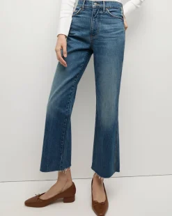 Veronica Beard Jeans*Dylan Straight-Leg Raw Hem Jean in Evening Dusk EveningDusk